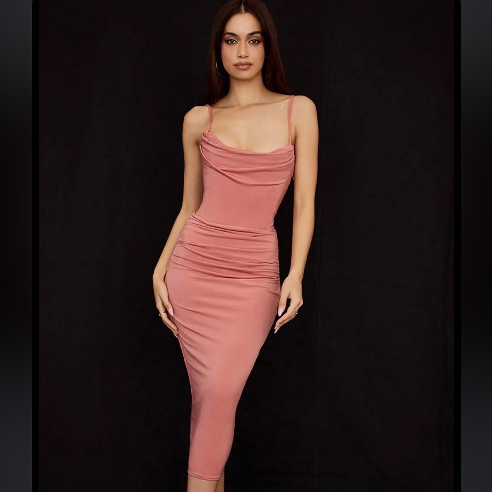 NWT House of CB Marciella corset midi dress